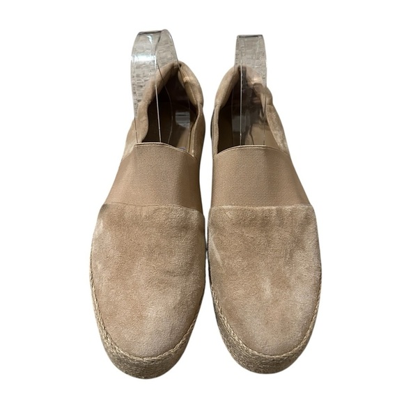 VINCE Women's Tan Winford Espadrille Suede Leather Loafers Size 10 Slip On - Picture 1 of 8